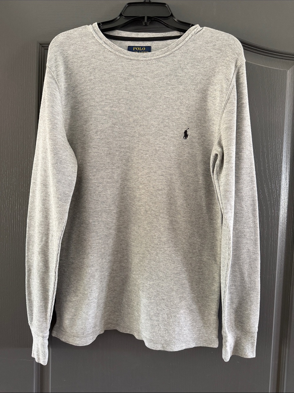 Polo by Ralph Lauren Light Gray Long-Sleeve Waffle Thermal Shirt